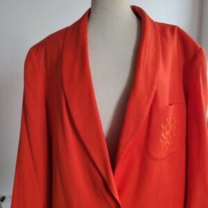 Barrie Stephens Orange Women’s Blazer with embroidered emblem (Size: Large)